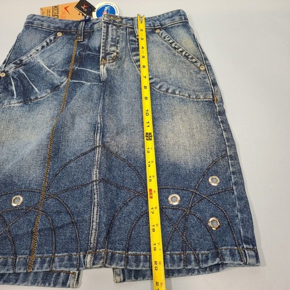 VIA DUTTUS 20" Brazilian Denim Blue Jean Skirt Womens Size 0 NWT - Picture 9 of 11